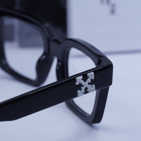 Off-White OERI14C CLIP ON 1025 Square Sunglasses – Black/Clear with Clip-on Red - Picture 9 of 10